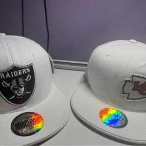 White Raiders and KC Snapback Hats
